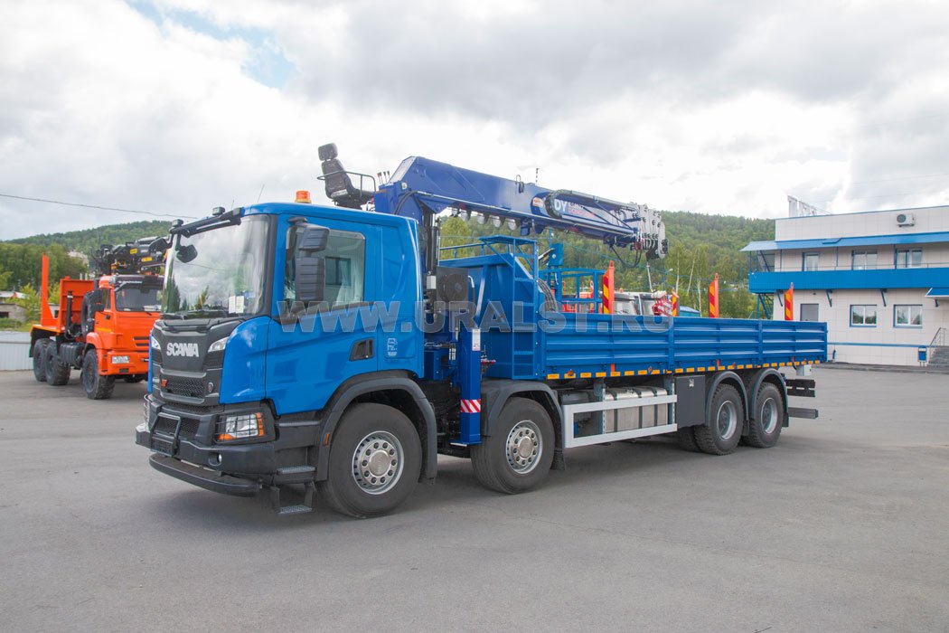 Бортовой автомобиль с КМУ DongYang 2037 Scania 8x4