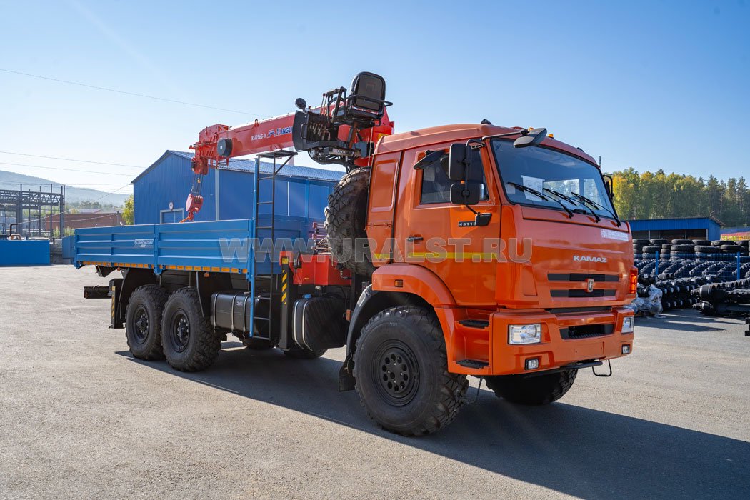 Бортовой автомобиль с КМУ KS-1256G-II (тросовый) УСТ 5453 Камаз 43118 сп.м