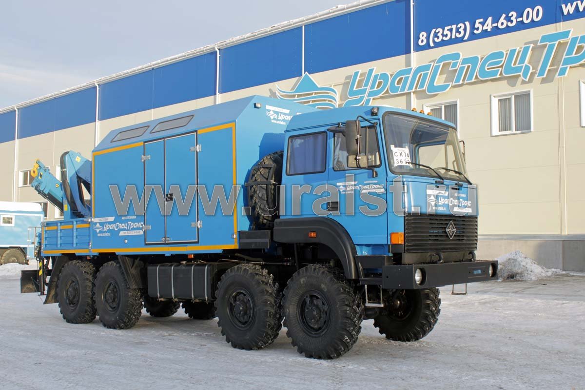 ПАРМ с грузовой платформой и КМУ ИМ-150