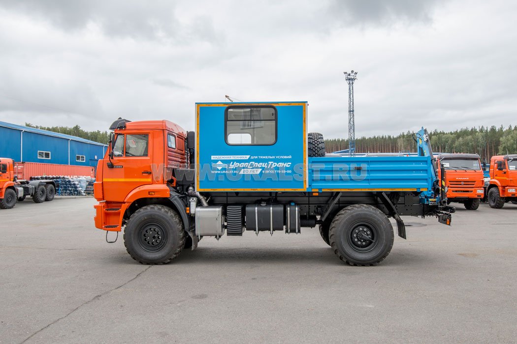 Автофургон ГПА 6+2 откр. с КМУ ИМ-20 УСТ 5453 Камаз 43502-66(D5)