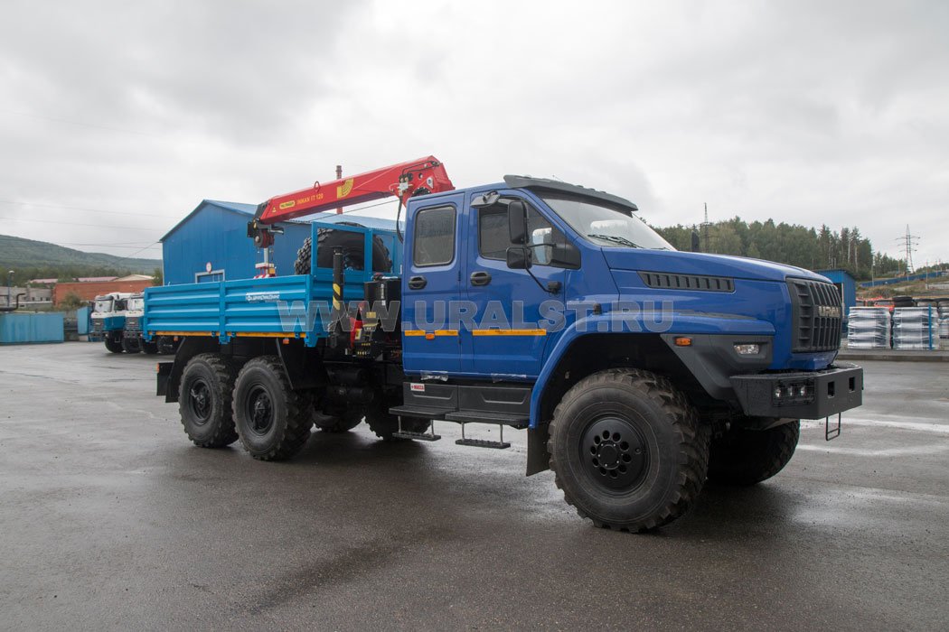 Бортовой с КМУ ИТ - 120 (тросовый) УСТ 5453 Урал 4320 NEXT, сдвоенная кабина