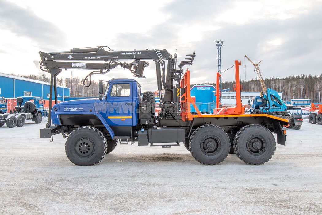 Лесовоз с манипулятором Майман 110S УСТ 54538D  Урал 5557-60Е5