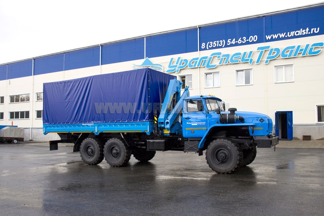 Бортовой Урал с КМУ ИМ-95, с тентом