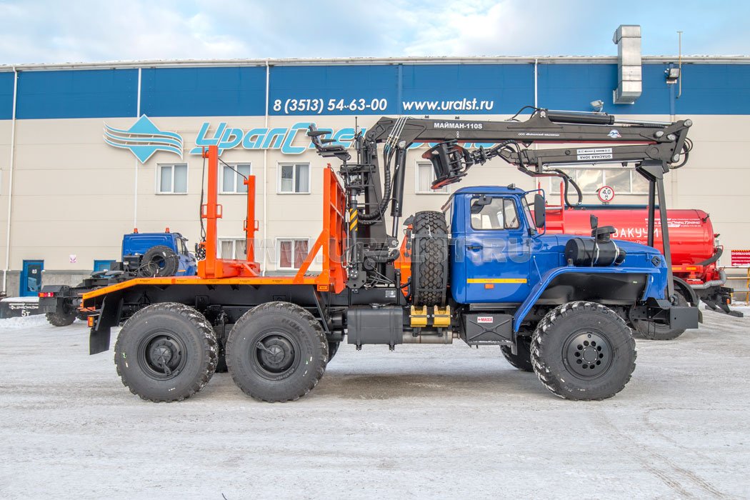 Лесовоз с манипулятором Майман 110S УСТ 54538D  Урал 5557-60Е5