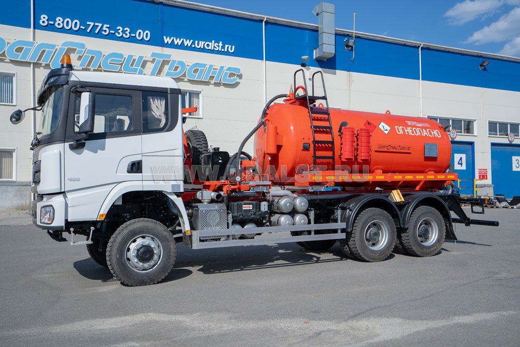 Автоцистерна вакуумная АКН-10 КО-505 УСТ 5453 SHACMAN SX32586V385 6х6