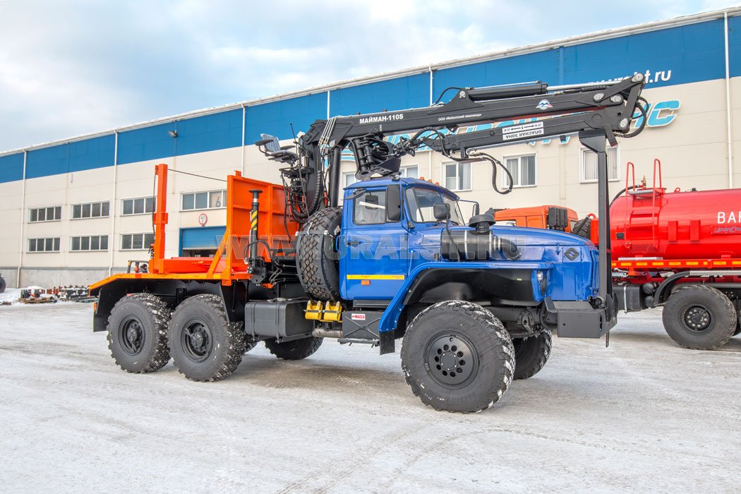 Лесовоз с манипулятором Майман 110S УСТ 54538D  Урал 5557-60Е5
