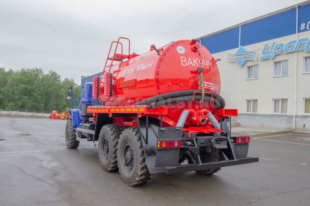 Автоцистерна вакуумная МВ-8Т КО УСТ 5453 Урал 4320-60Е5, наружные шпангоуты, 5 мм