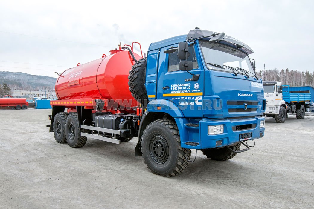 Машина вакуумная МВ-10Т КО УСТ5453А4-68 Камаз 43118-76(RR), термос, карданно-ременный привод 