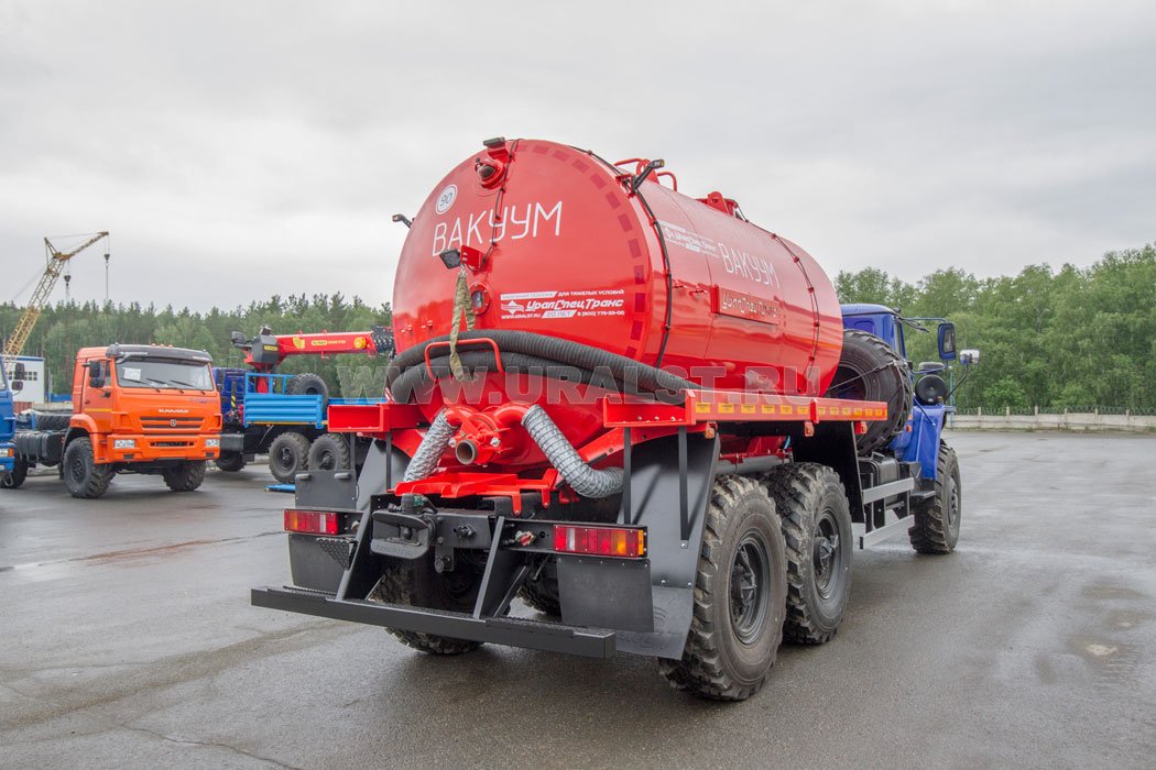 Автоцистерна вакуумная МВ-8Т КО УСТ 5453 Урал 4320-60Е5, наружные шпангоуты, 5 мм