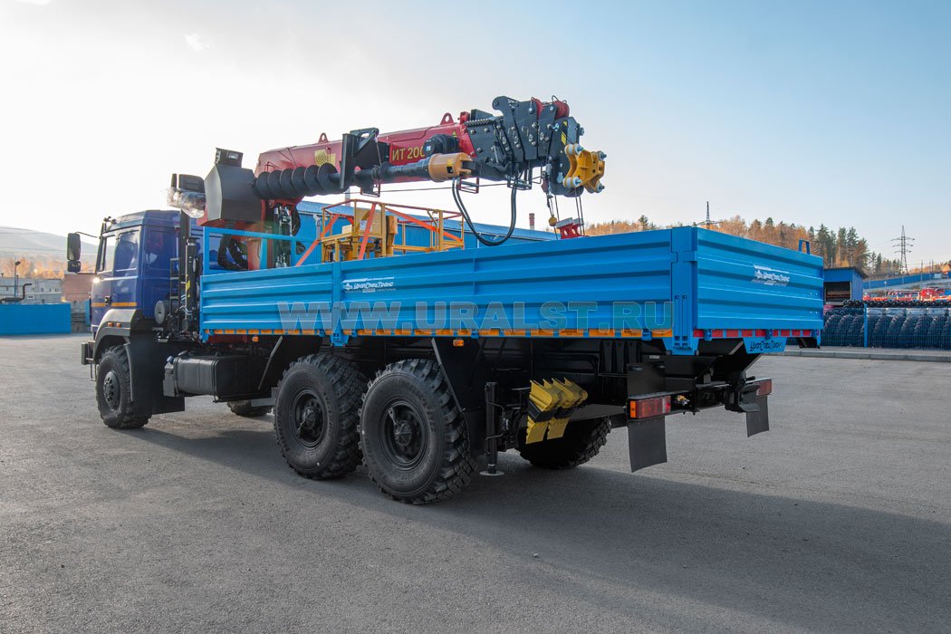 Автомобиль бортовой с КМУ ИТ-200 (тросовый, люлька, бур) УСТ 5453 Урал 4320-80, сп.м