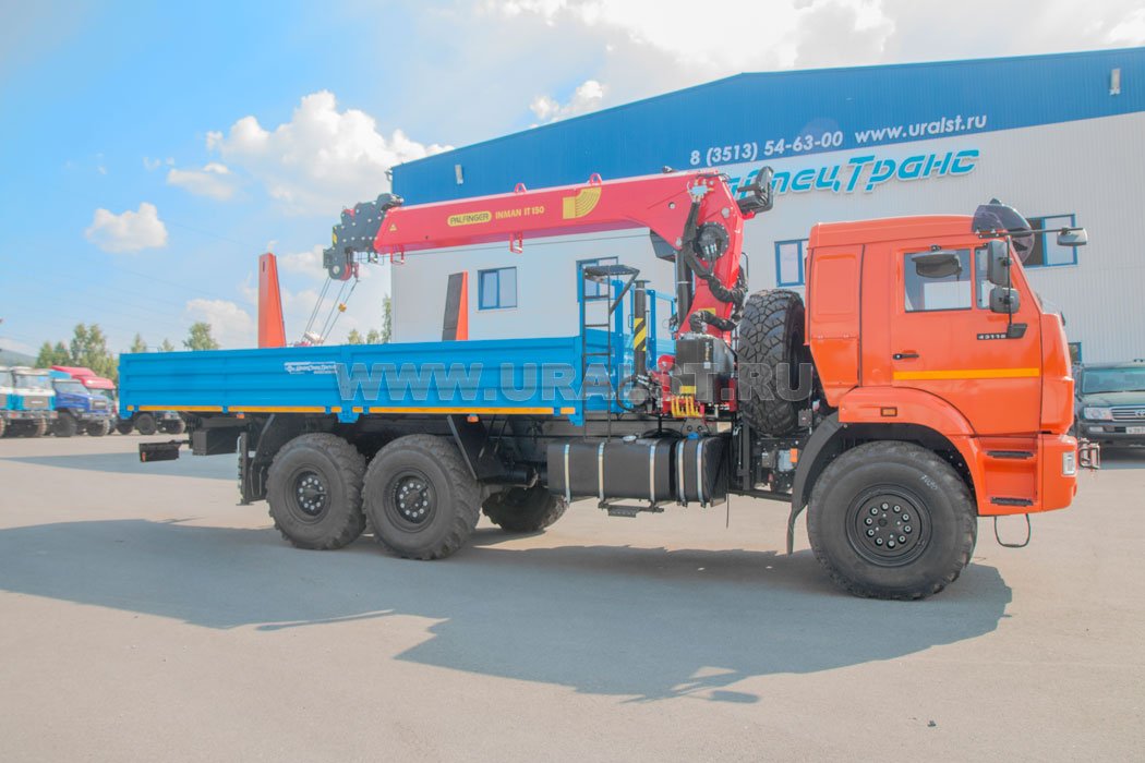  Бортовой поворотным ТПВ коником с КМУ ИТ-150 (тросовый) УСТ 54531J Камаз 43118-3027-50