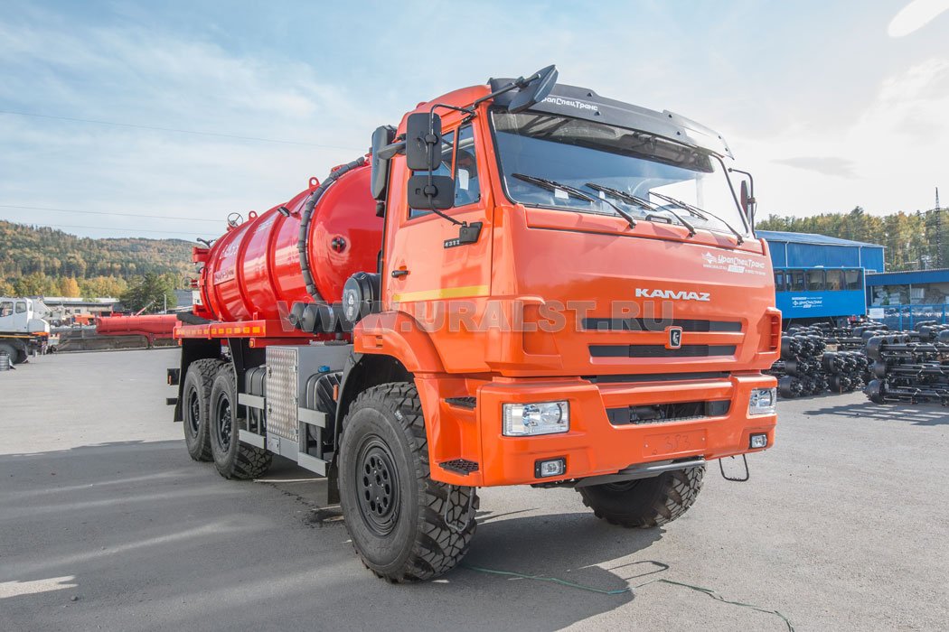 Автоцистерна вакуумная коммунальная МВ-9+1-ОД КО-505 бак для воды УСТ 5453A4-60 Камаз 43118-50 (илососная, два отсека)