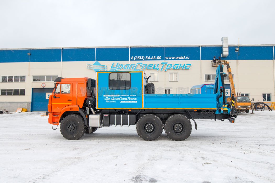 Автофургон ГПА 6+2 откр. с КМУ ИМ-55 УСТ 5453 Камаз 43118-50, сп. м