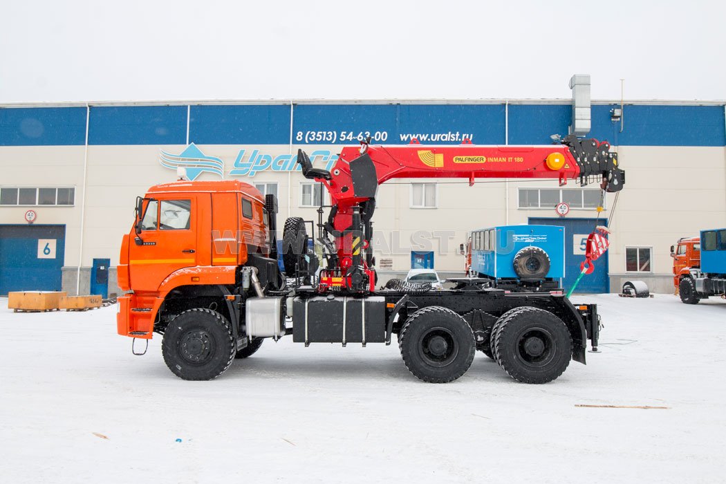 Седельный тягач с КМУ ИТ-180 (тросовый) УСТ 5453 Камаз 65225