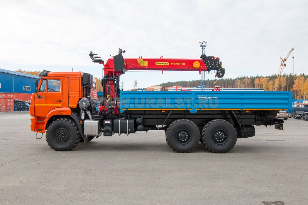 Бортовой автомобиль с КМУ ИТ-150 (тросовый) УСТ 5453 Камаз 43118 сп.м