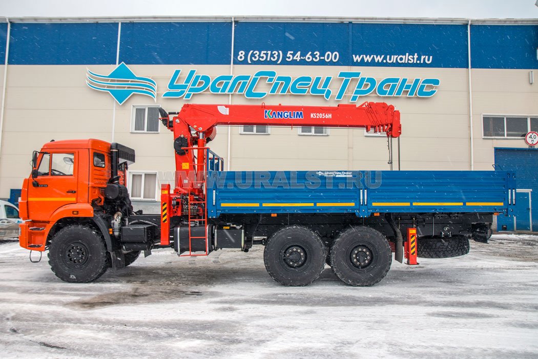 Бортовой Камаз с КМУ Kanglim KS-2056H