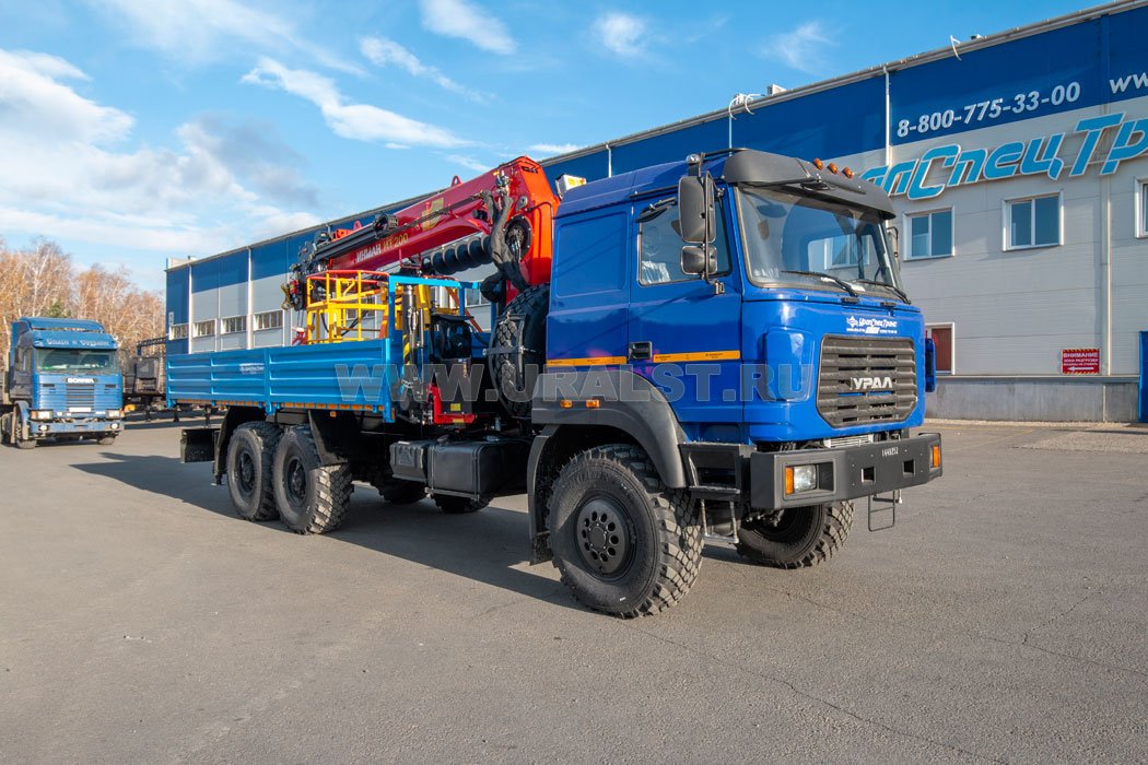 Автомобиль бортовой с КМУ ИТ-200 (тросовый, люлька, бур) УСТ 5453 Урал 4320-80, сп.м