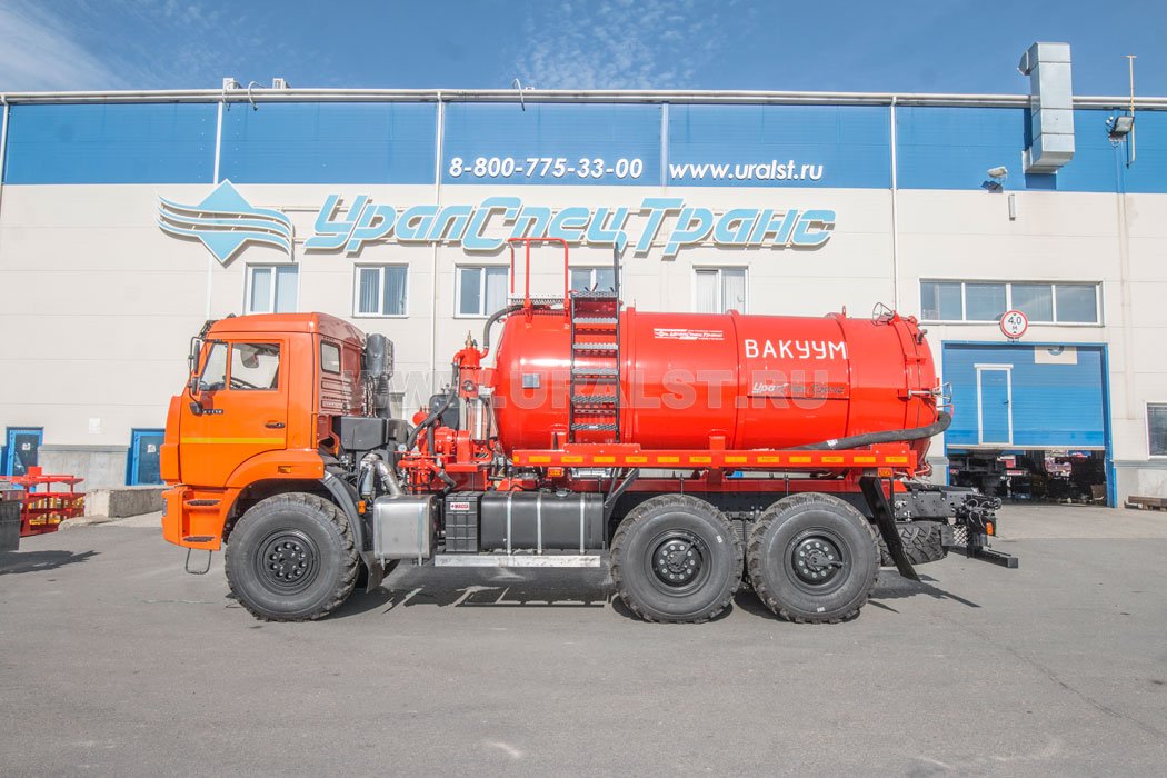 Автоцистерна вакуумная коммунальная МВ-9+1-ОД КО-505 бак для воды УСТ 5453A4-60 Камаз 43118-50 (илососная, два отсека)