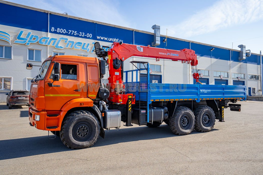 Бортовой автомобиль с КМУ KS-1256G-II (тросовый) УСТ 5453 Камаз 43118 сп.м
