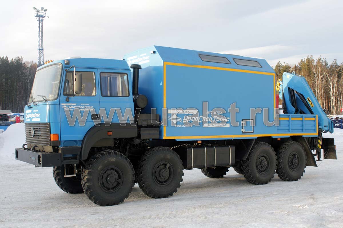 ПАРМ с грузовой платформой и КМУ ИМ-150