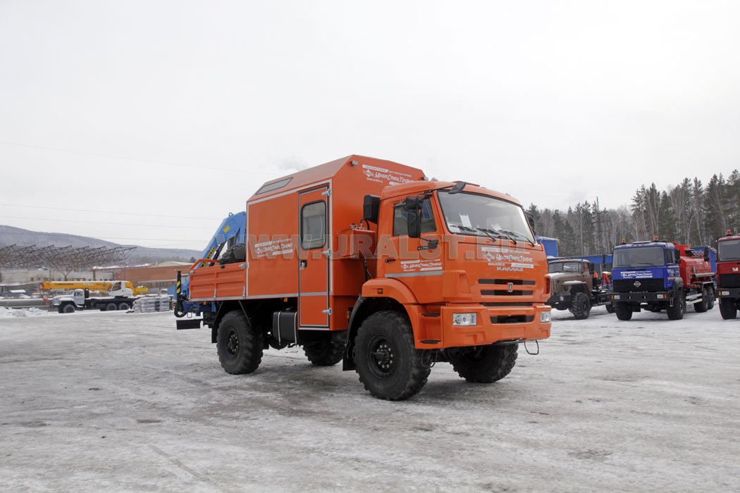 Камаз Агрегат ремонта и обслуживания станков-качалок (АРОК) 43502-45 с КМУ ИМ-55