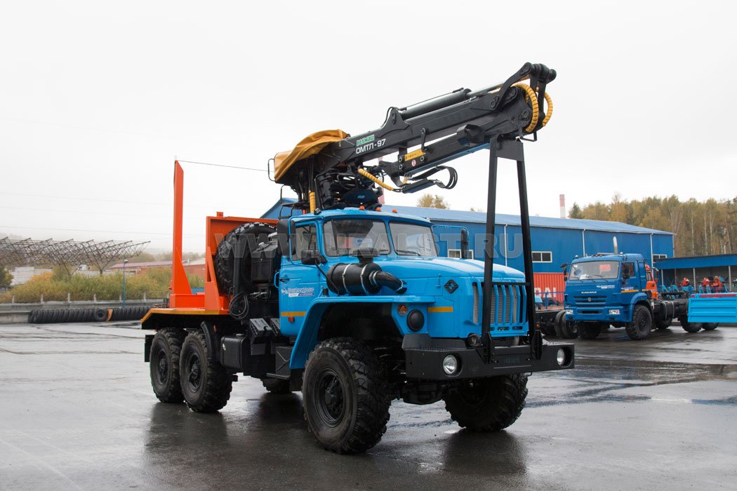 Автомобиль-трансформер лесовоз УСТ-5453 Урал 55571-72М с ГМ ОМТЛ-97