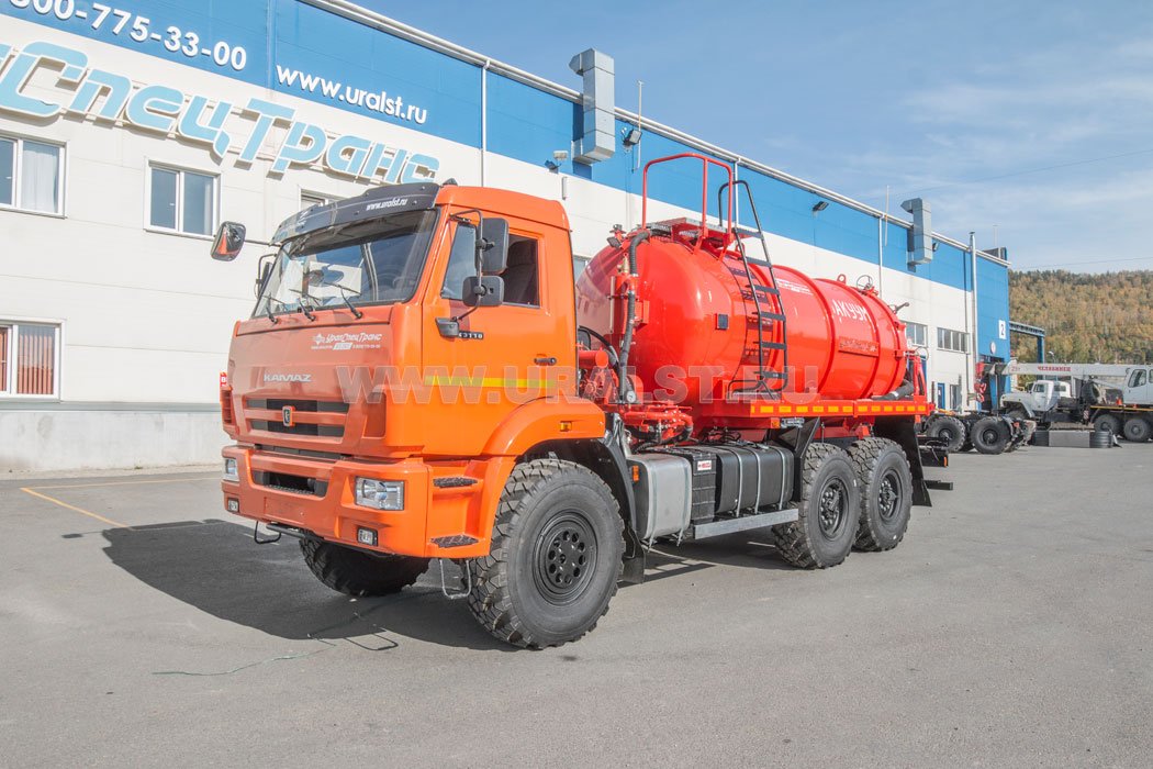 Автоцистерна вакуумная коммунальная МВ-9+1-ОД КО-505 бак для воды УСТ 5453A4-60 Камаз 43118-50 (илососная, два отсека)