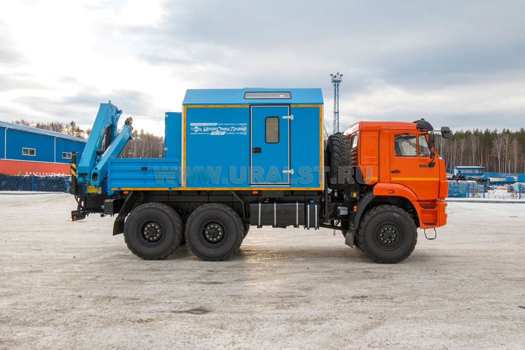 Передвижная мастерская ПАРМ с КМУ ИМ-95 УСТ 5453 Камаз 43118-50, сп.м