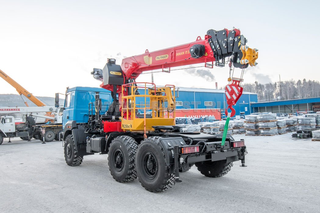 Седельный тягач с КМУ ИТ-200 (тросовый, люлька) УСТ5453PN Урал 5557-80Е5