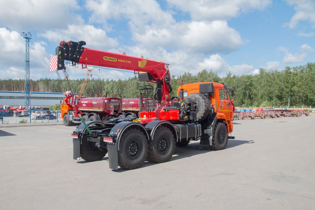 Седельный тягач с КМУ ИТ-150 (тросовый) УСТ 5453 Камаз 43118-50 ДОПОГ