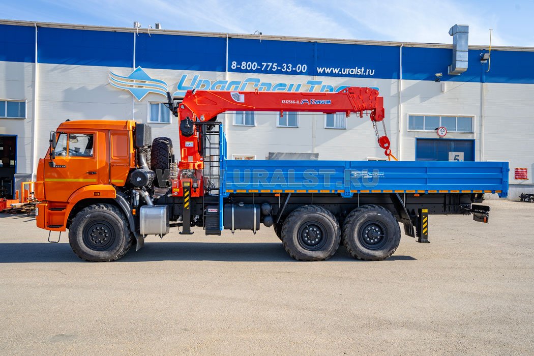Бортовой автомобиль с КМУ KS-1256G-II (тросовый) УСТ 5453 Камаз 43118 сп.м