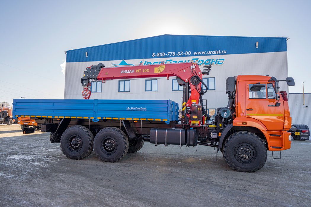 Бортовой автомобиль с КМУ ИТ-150 (тросовый) УСТ 5453 Камаз 43118