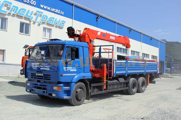 Бортовой Камаз с КМУ Kanglim KS-1256G-II