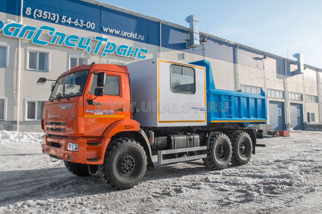 Самосвальный автомобиль Камаз 43118-46 УСТ-5453 с кузовом-фургоном