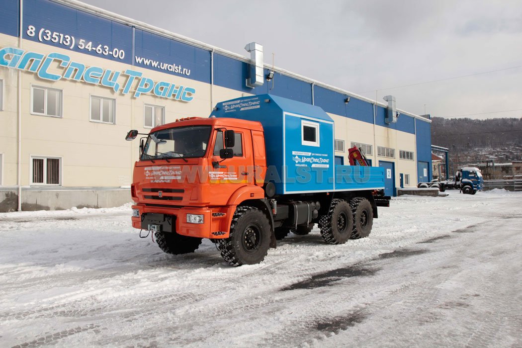 Транспортно-бытовая машина УСТ-5453 с КМУ ИМ-20 на шасси Камаз 43118-46