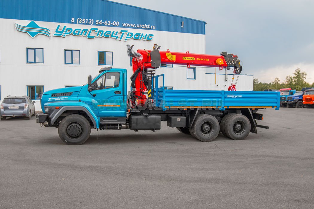 Автомобиль бортовой с КМУ ИТ-150 (тросовый) УСТ 5453V6 Урал NEXT 73945-01