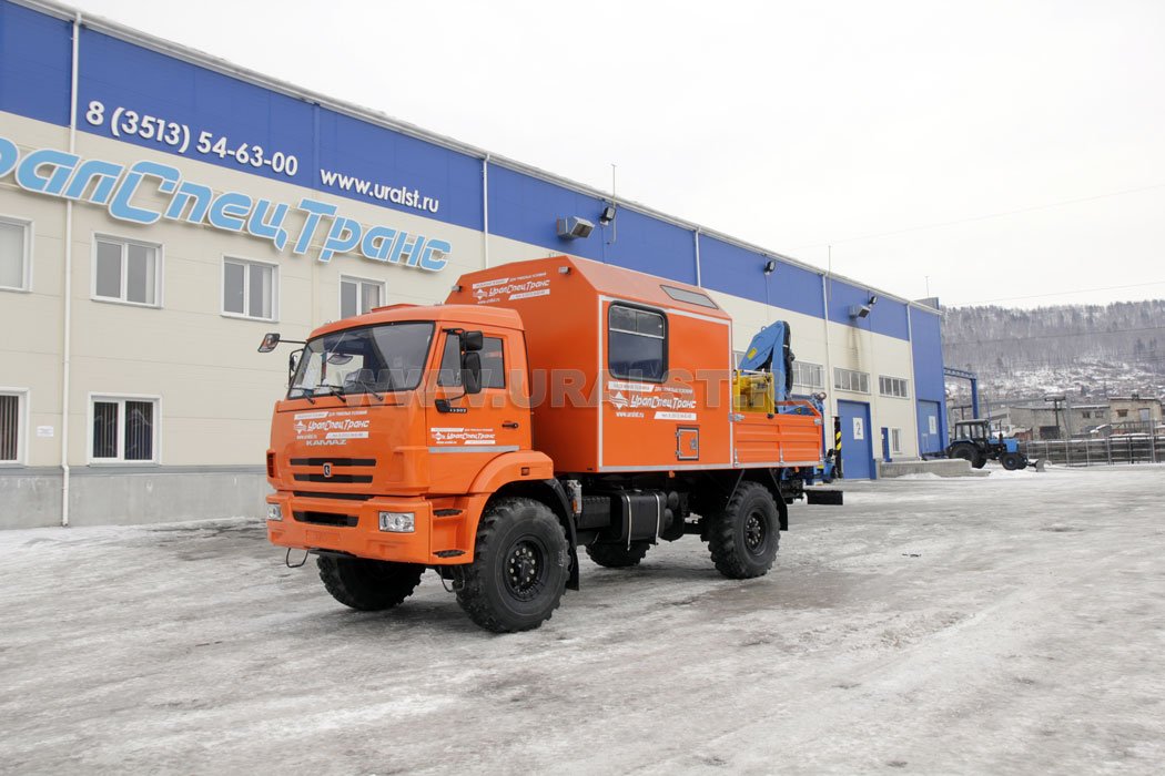 Камаз Агрегат ремонта и обслуживания станков-качалок (АРОК) 43502-45 с краном-манипулятором ИМ-55