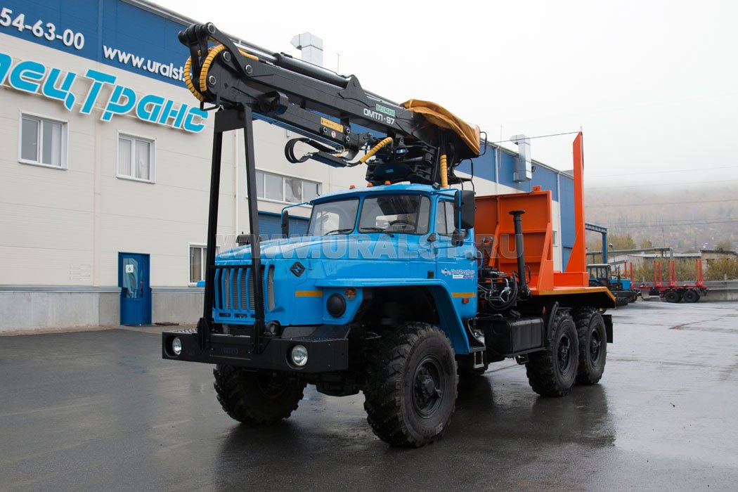Автомобиль-трансформер лесовоз УСТ-5453 Урал 55571-72М с ГМ ОМТЛ-97