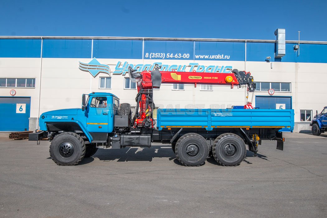 Автомобиль бортовой с КМУ ИТ-150 (тросовый) УСТ 54532Е Урал 4320-60Е5