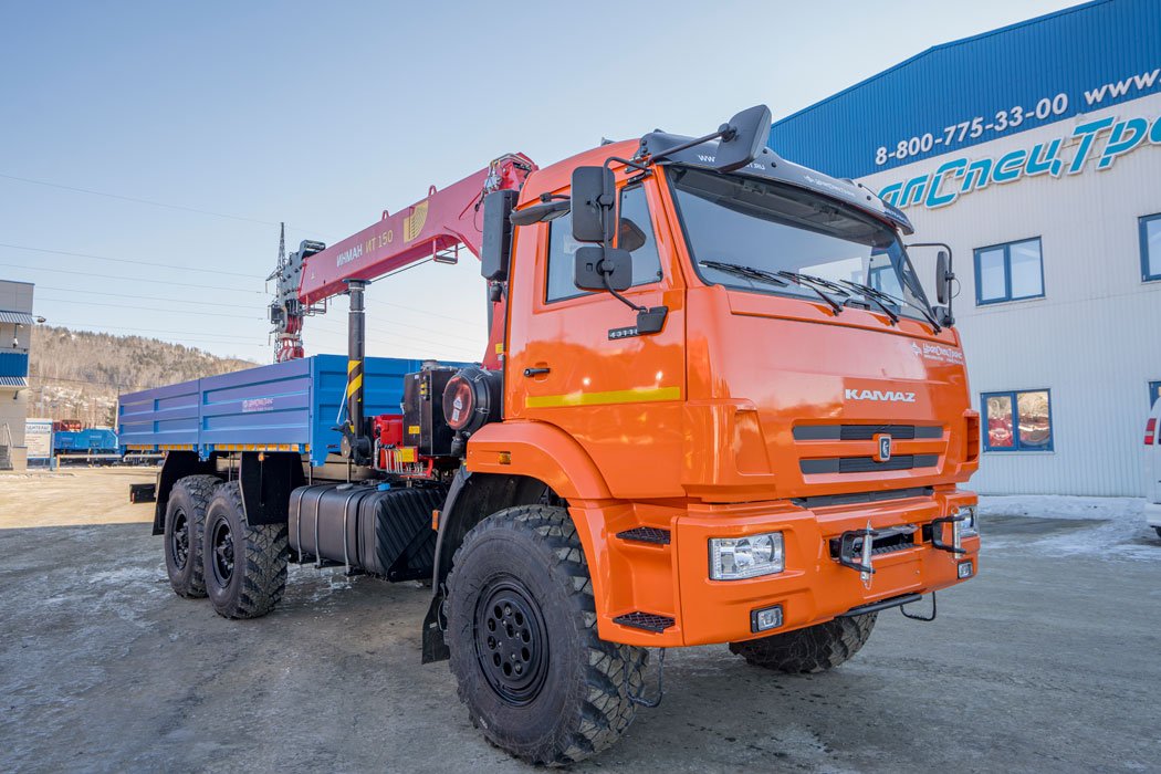 Бортовой автомобиль с КМУ ИТ-150 (тросовый) УСТ 5453 Камаз 43118